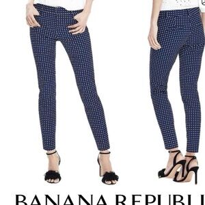 Banana Republic Women's Navy Polka Dot Sloan Pants